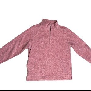 LL Bean Pink Fleece Pullover outdoor hike warm Small S midlayer girly cozy